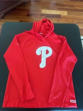 Stitches Philadelphia Phillies Red Hooded Pullover Sweater Mens XL